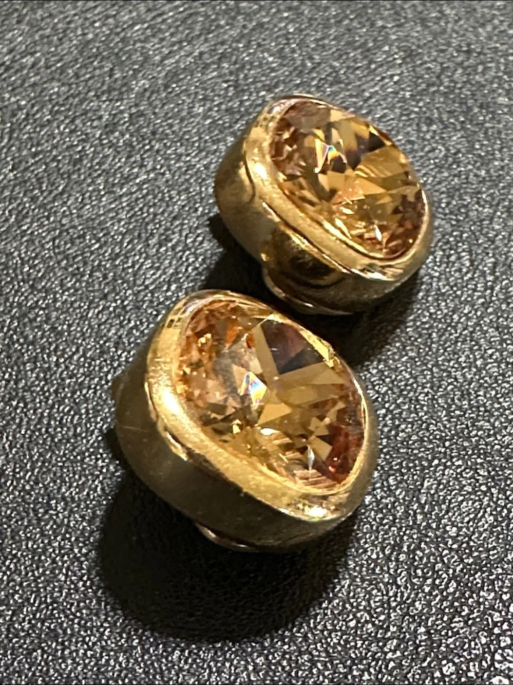 Christian Dior Gold Crystal Vintage Clip On Earrings